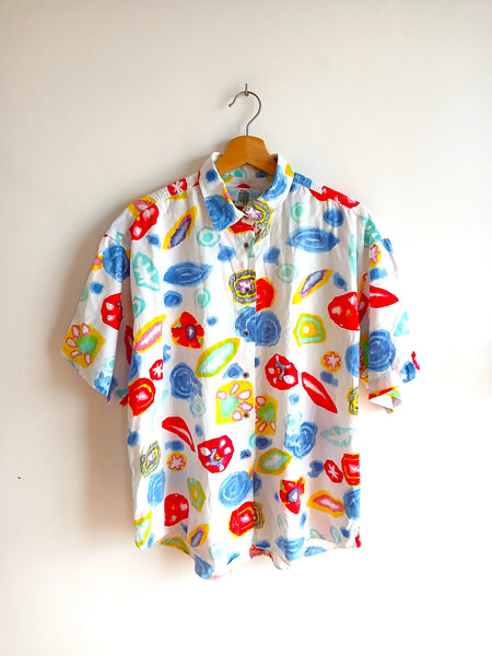 Camisa Vintage Blanca Colores