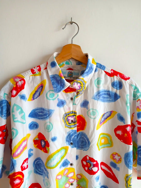 Camisa Vintage Blanca Colores