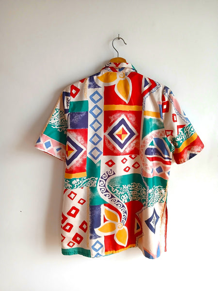 Camisa Vintage Hecha a Mano Crazy Colores