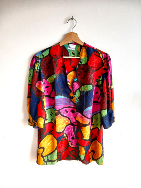 Sobre Camisa Vintage Frutas Abstractas