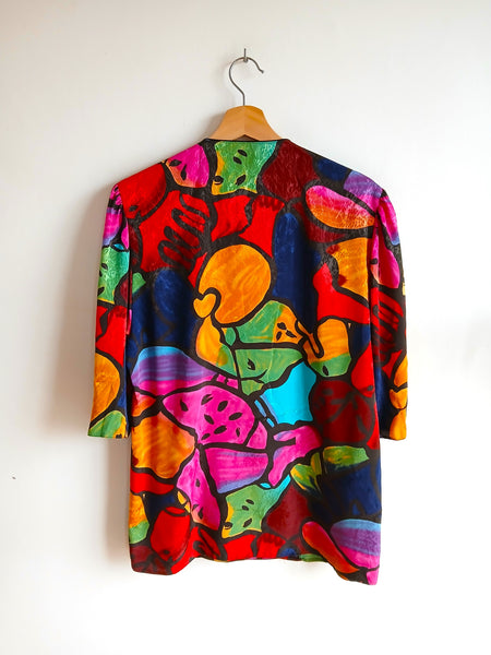 Sobre Camisa Vintage Frutas Abstractas