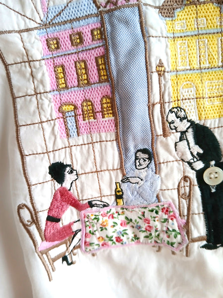 Camisa Vintage Cena Bordada