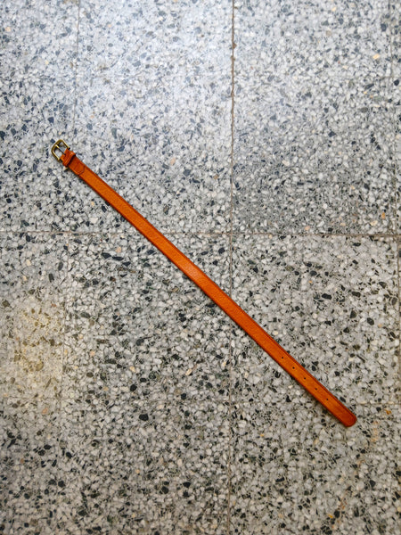 Cinturón Vintage Piel Marrón Fino