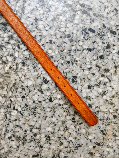 Cinturón Vintage Piel Marrón Fino