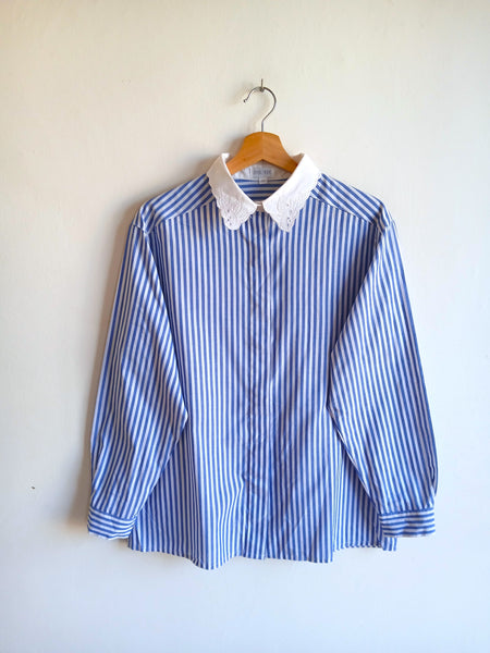 Camisa Vintage Rayas Azules