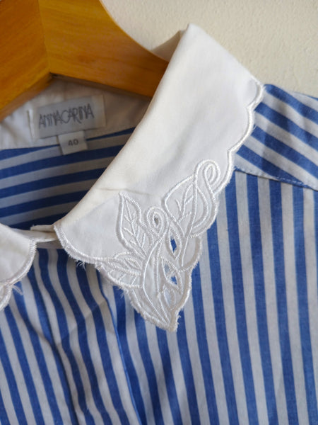 Camisa Vintage Rayas Azules