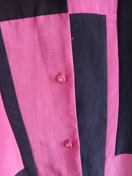 Camisa Vintage Fucsia y Negra