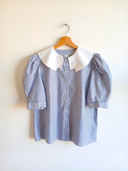 Camisa Vintage Rayas y Cuello