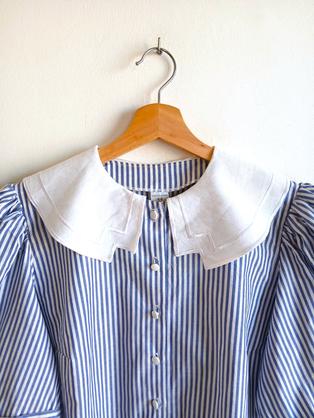 Camisa Vintage Rayas y Cuello