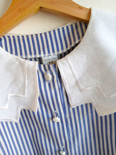 Camisa Vintage Rayas y Cuello
