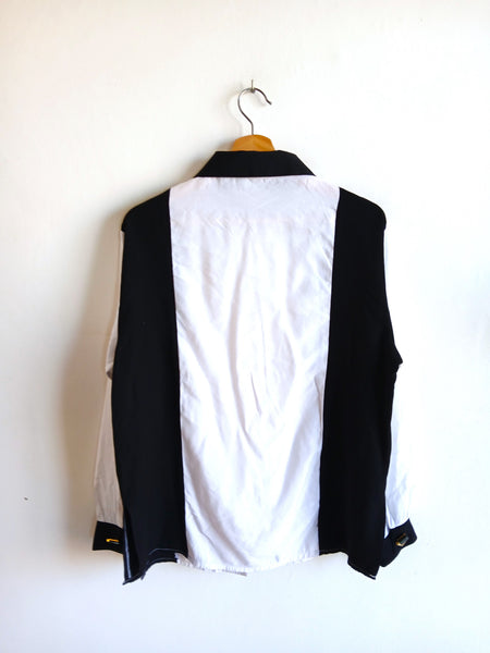 Camisa Vintage B/N y Botones Originales