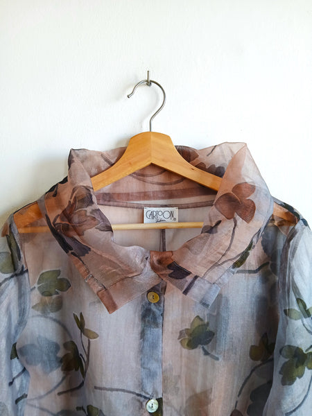 Camisa Vintage Semi Transparente