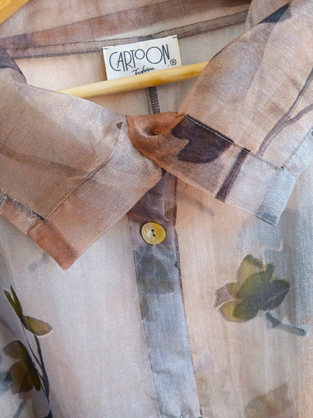 Camisa Vintage Semi Transparente