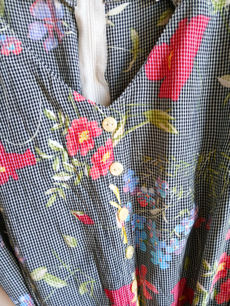 Vestido Vintage Cuadritos y Flores