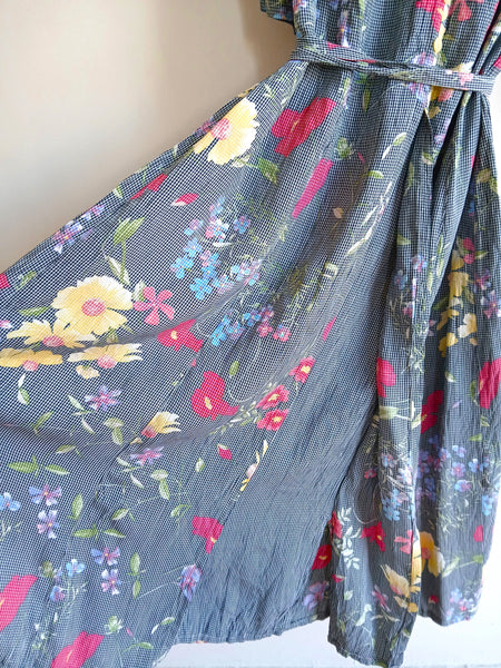Vestido Vintage Cuadritos y Flores