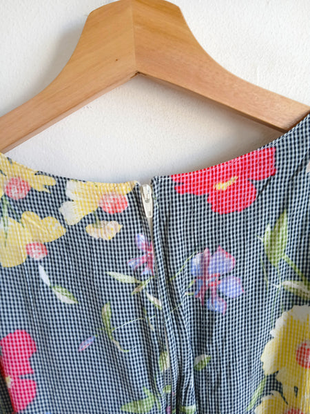 Vestido Vintage Cuadritos y Flores