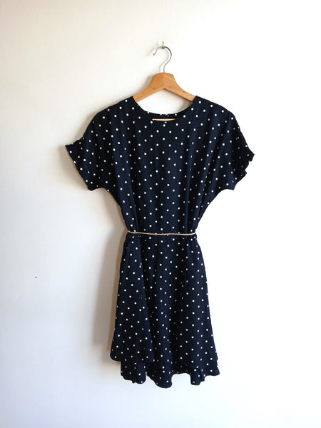 Vestido Vintage Negro Lunares