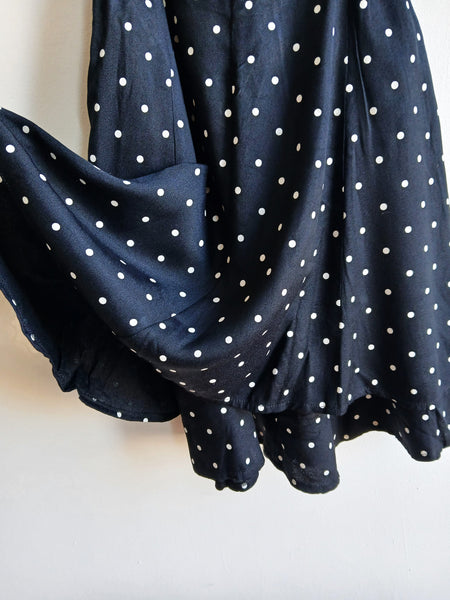 Vestido Vintage Negro Lunares