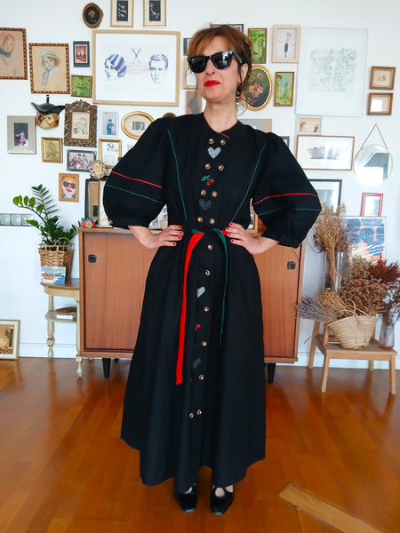 Vestido Vintage Lino y Algodón