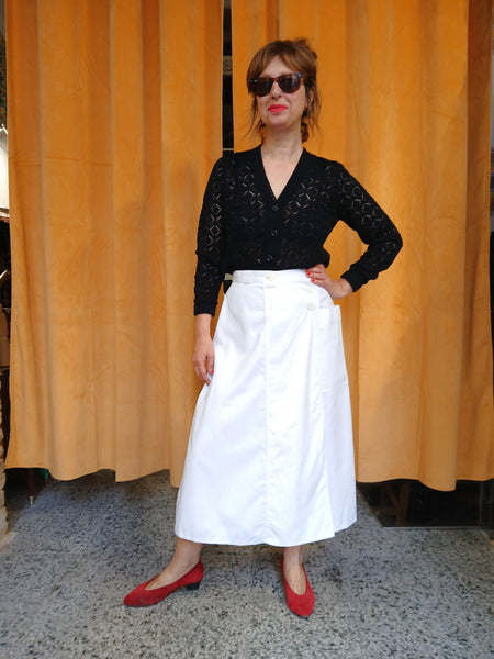 Falda Pantalón Vintage Blanca