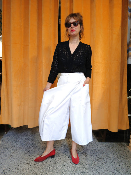 Falda Pantalón Vintage Blanca