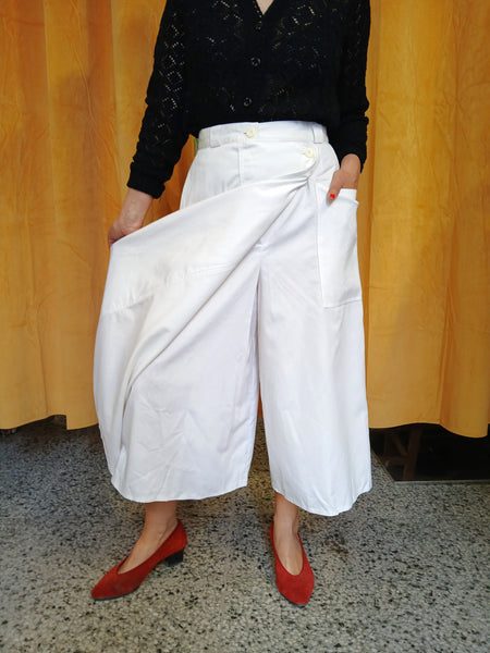 Falda Pantalón Vintage Blanca