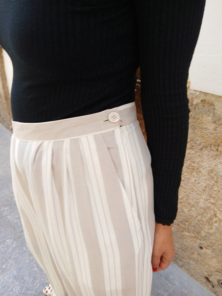 Pantalones Vintage Rayas Seda