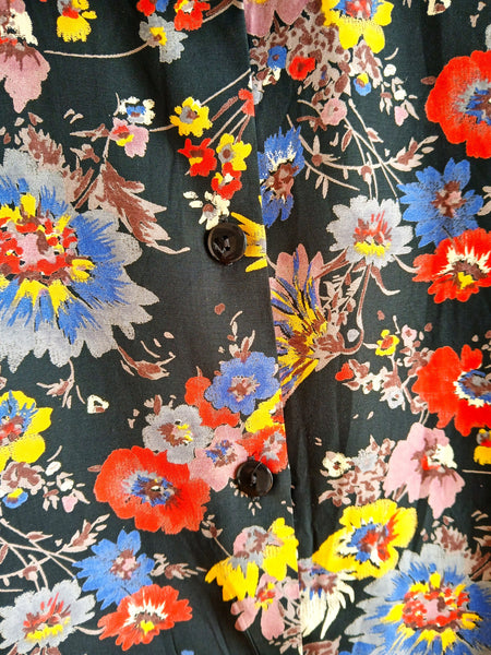 Camisa Vintage Negra Flores