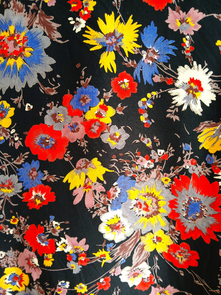 Camisa Vintage Negra Flores