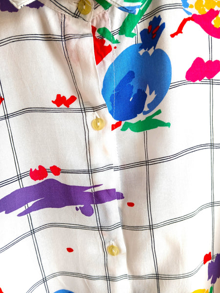 Camisa Vintage Cuadros y Frutas