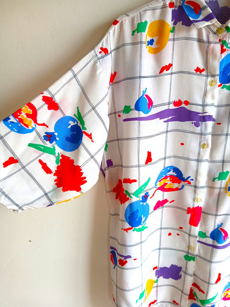 Camisa Vintage Cuadros y Frutas