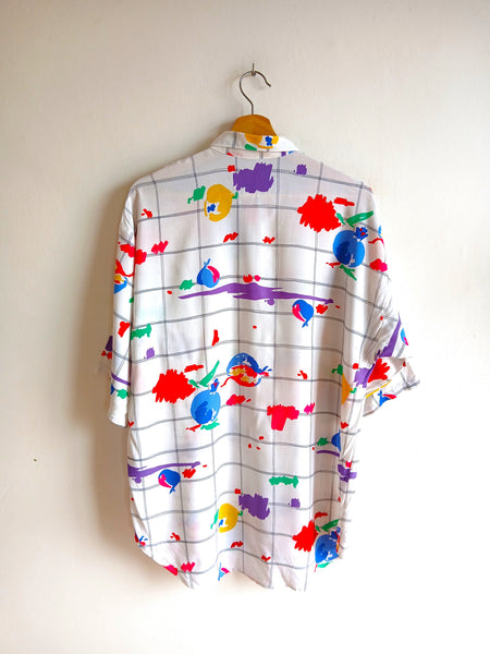 Camisa Vintage Cuadros y Frutas