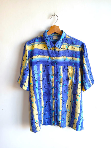 Camisa Vintage Rayas y Flores
