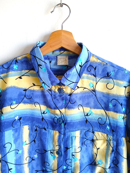 Camisa Vintage Rayas y Flores