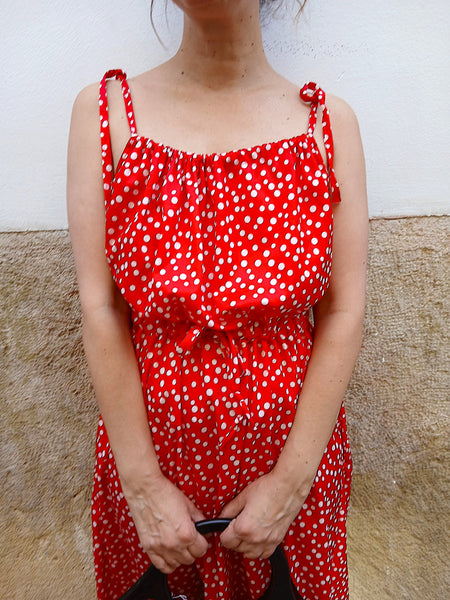 Vestido Vintage Rojo Lunares