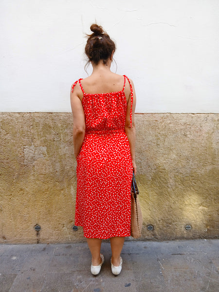 Vestido Vintage Rojo Lunares