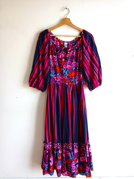 Vestido Vintage Rayas y Flores