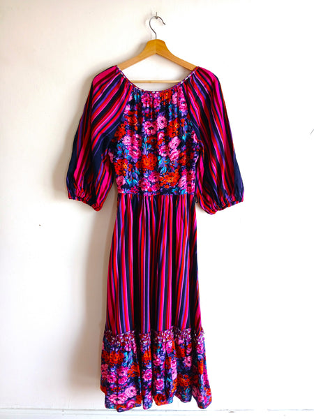 Vestido Vintage Rayas y Flores