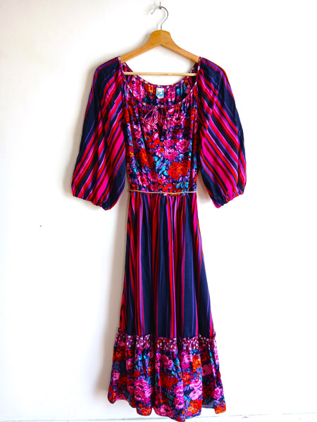 Vestido Vintage Rayas y Flores
