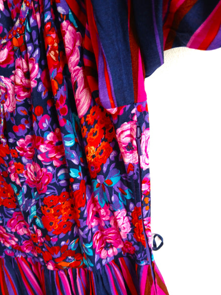 Vestido Vintage Rayas y Flores