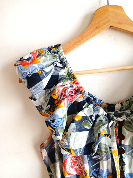 Vestido Vintage Cuadros y Flores