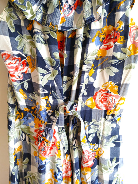 Vestido Vintage Cuadros y Flores