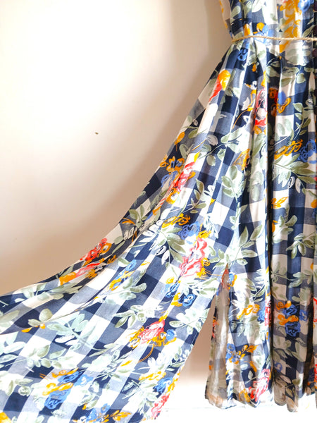 Vestido Vintage Cuadros y Flores