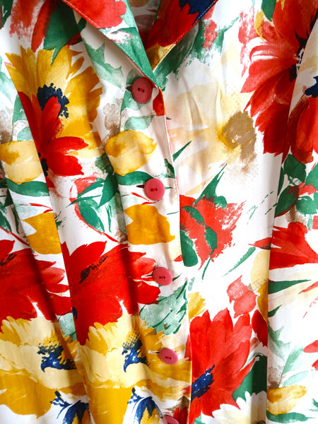 Vestido Vintage Flores y Botones