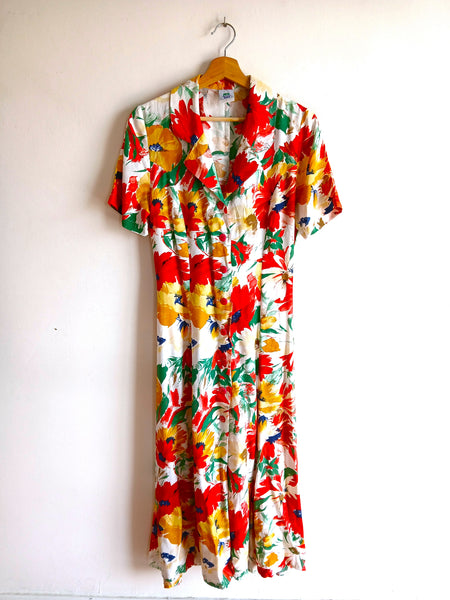 Vestido Vintage Flores y Botones