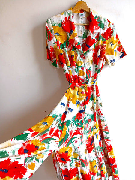 Vestido Vintage Flores y Botones