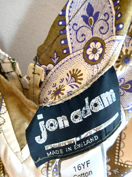 Vestido Vintage 1970s Jon Adam Made in England