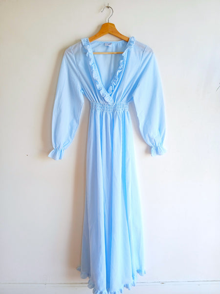Vestido Vintage Rayitas Azules