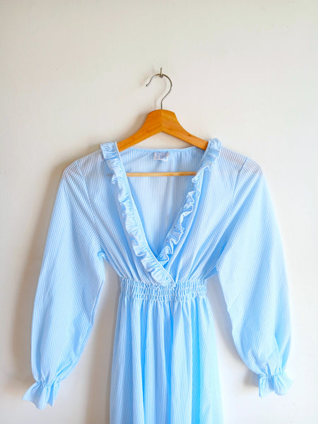 Vestido Vintage Rayitas Azules
