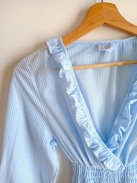 Vestido Vintage Rayitas Azules